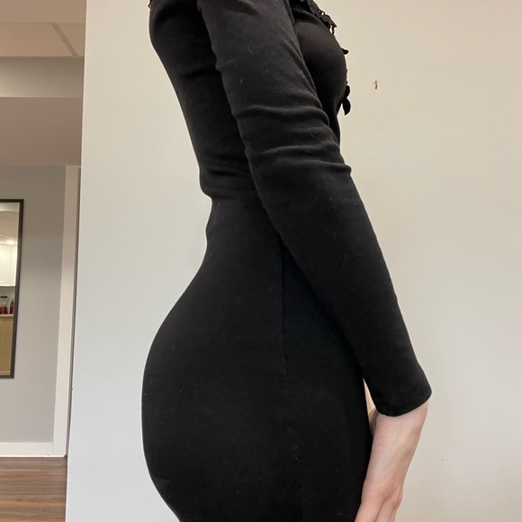 Long Sleeve Mini Dress with Lace Embellishments! - Picture 5 of 5